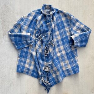 Isabel Etoile Marant Blue Plaid Shawl‎ Jacket Size 38 US M